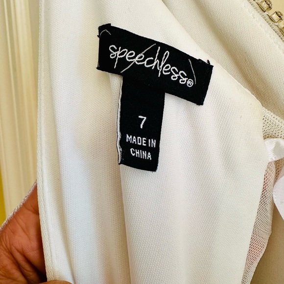 Speechless White Chiffon Strappy Beaded Dress - Picture 11 of 12